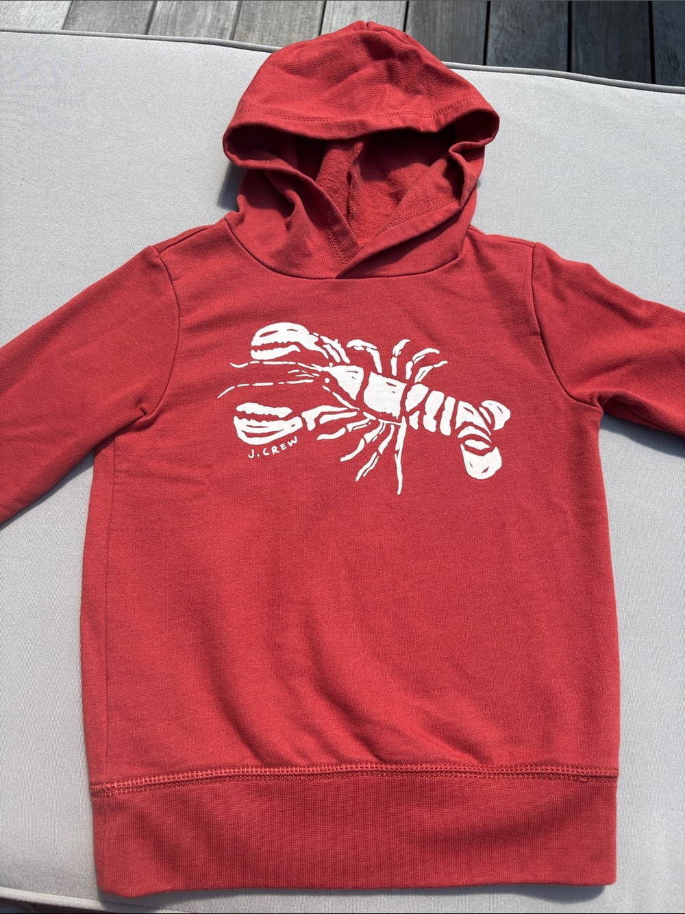 J. Crew Red Hoodie with White Lobster Print